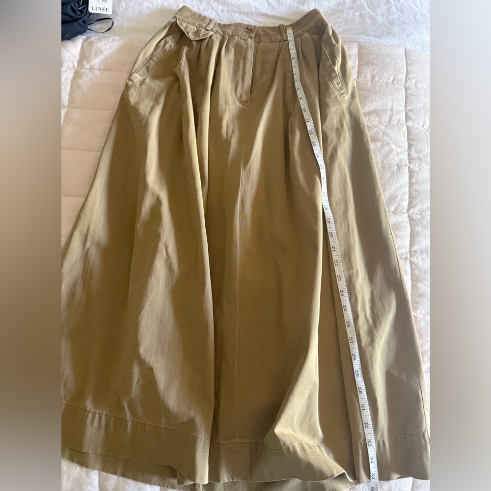Ralph Lauren Olive Green A-Line Maxi Skirt - Picture 4 of 7